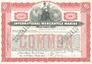 International Mercantile Marine - Co. that Made the Titanic - Stock Certificate